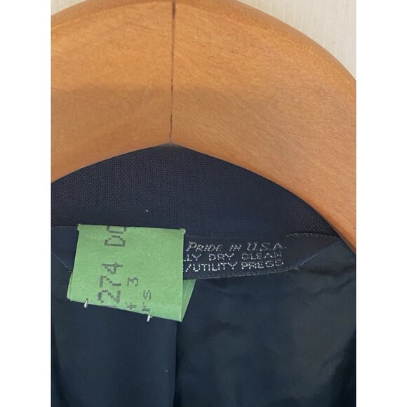 Lands' End Black Blazer Men's 46 Long Single Breasted Brass 2 Button - Picture 8 of 12